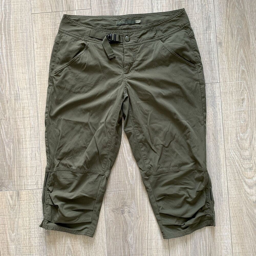 Prana Pants Capri Lightweight Breathe Stretch Hiking Outdoor Green Womens 4